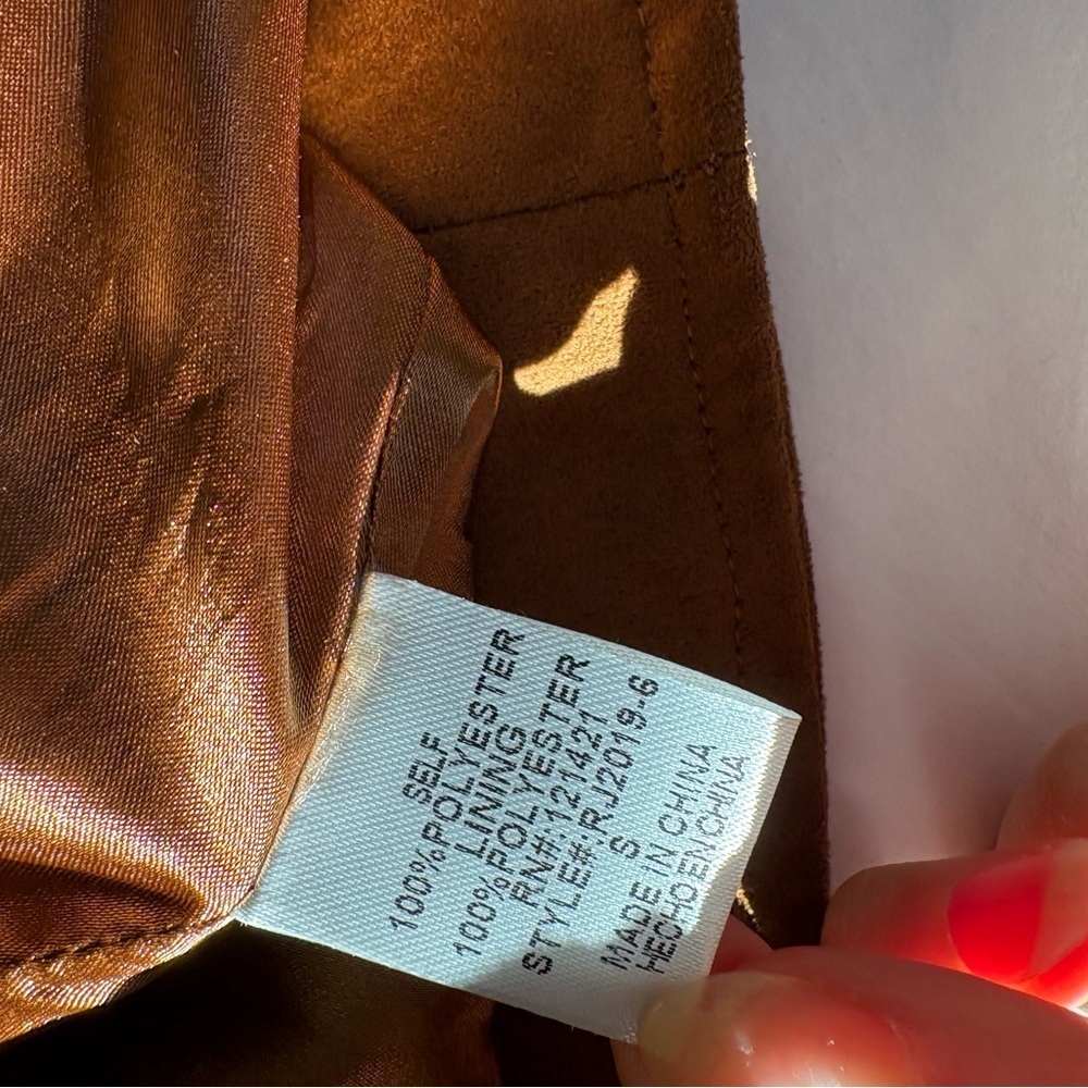 OG Carly Jean Los Angeles Tan Faux Leather Jacket - Picture 3 of 3